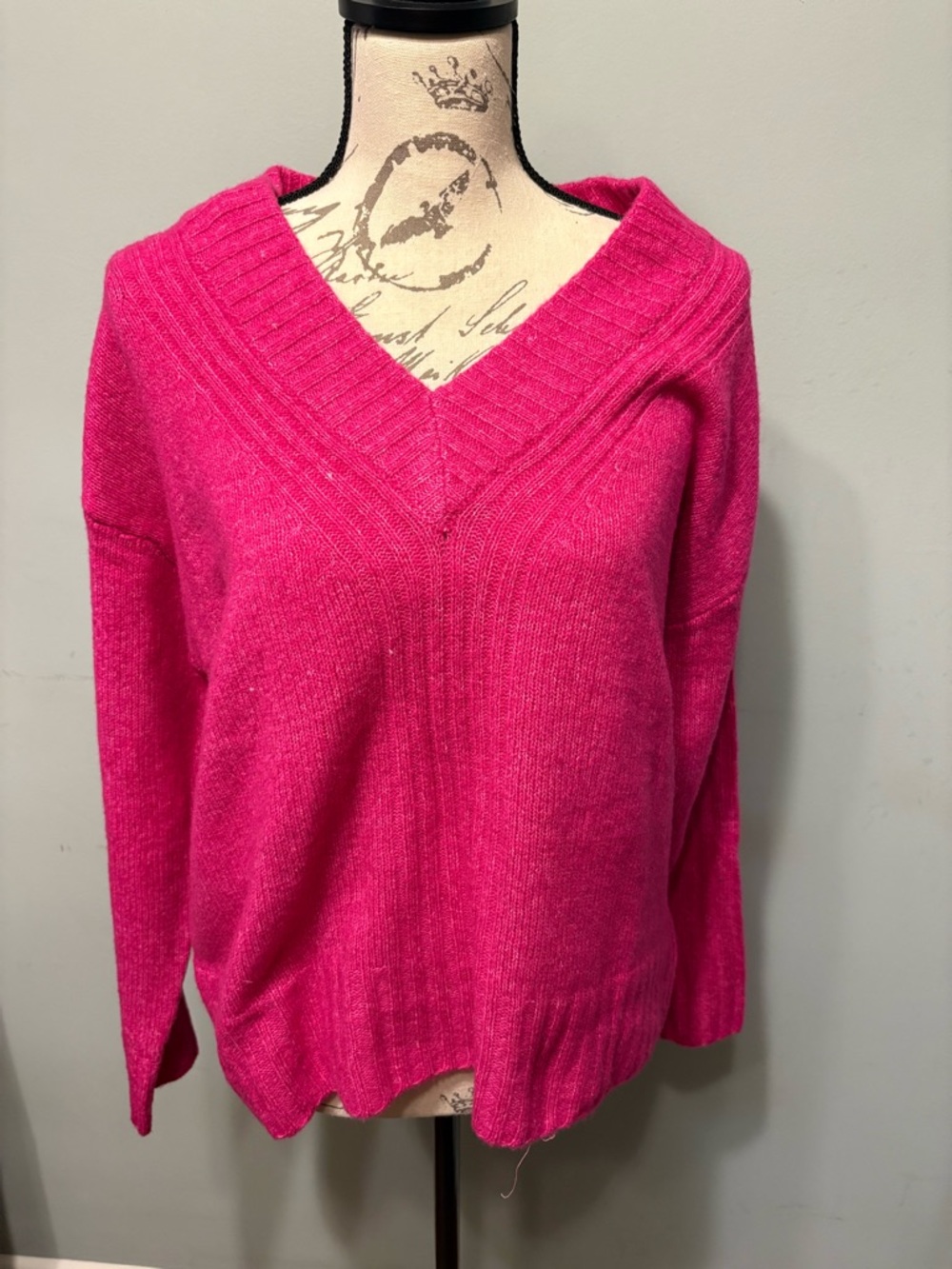 Talbots Hot Pink Off-the-Shoulder Knit Sweater